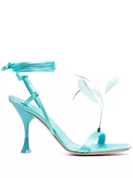 3juin босоножки Kimi с перьями, синий