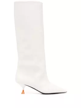 3juin сапоги на скульптурном каблуке, нейтральный цвет