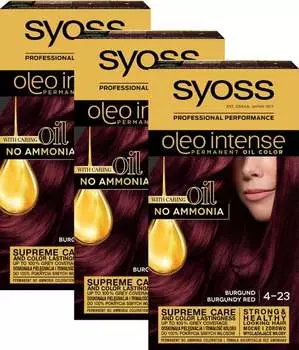 3X бордовая красная краска для волос без аммиака, Syoss