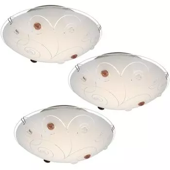 3x светодиодный потолочный светильник, хром, сатиновое стекло, CCT, 41,5 см Globo Lighting, белый