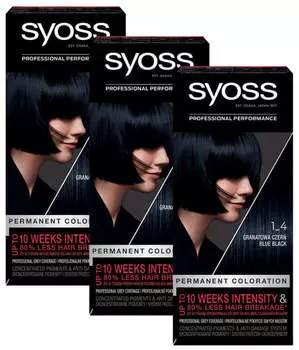 3X темно-синяя краска для волос, перманентный цвет, Syoss