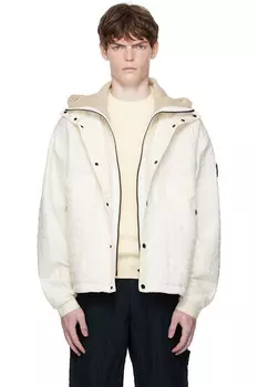 4100023 куртка стеганая с тиснением reps ny Stone Island, цвет ivory