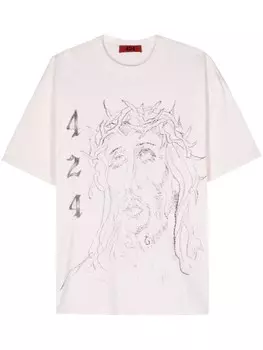 424 футболка с принтом, розовый