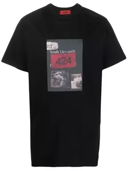 424 graphic-logo-print T-shirt, черный