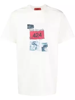 424 graphic-logo-print T-shirt, нейтральный цвет