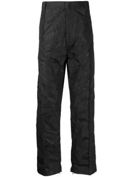 424 прямые брюки с жатым эффектом, черный