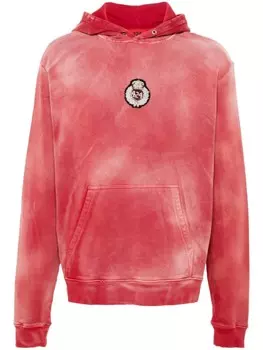 424 толстовка с капюшоном из хлопка в стиле колледжа, красный