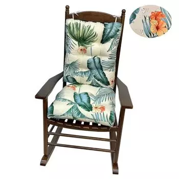 (4353 см, Кофейный лист) Водонепроницаемая подушка для сиденья Набор из 2 подушек для спинки Подушки для кресла-качалки Подушки для сидений с завязками Подушечки для стульев для сада Открытый дворик ele eleoption
