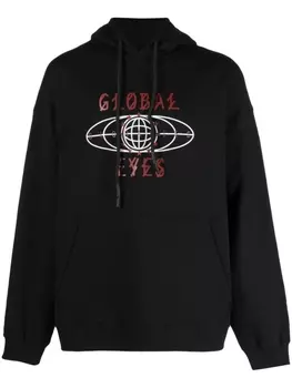 44 LABEL GROUP худи с графичным принтом, черный