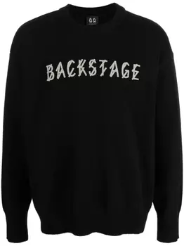 44 LABEL GROUP шерстяной джемпер с принтом, черный