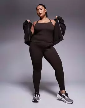 4505 Curve Icon мягкий топ для йоги с внутренним бюстгальтером и регулируемыми бретелями шоколадного цвета