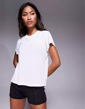4505 - Футболка свободного кроя для бега из быстросохнущей сетки белого цвета