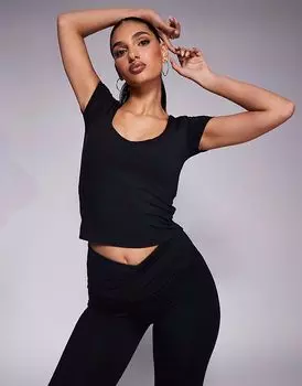 4505 Icon мягкая на ощупь футболка с V-образным вырезом для малышей черного цвета