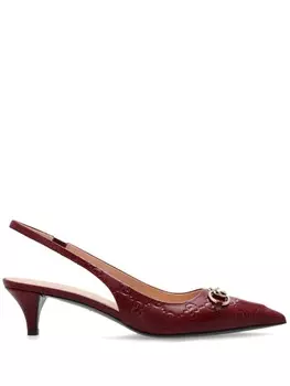 45-мм туфли Horsebit Gucci, красный