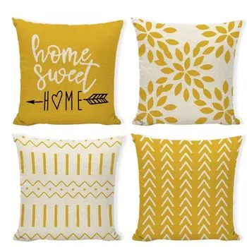 45 x 45 Декоративная подушка в естественном стиле загородного дома Декоративная подушка для дивана Льняные наволочки с мотивом для дивана-дивана Гостиная (Стиль: Стиль 1;) JeiibrZui