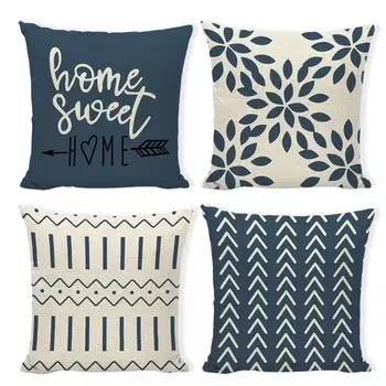 45 x 45 Декоративная подушка в естественном стиле загородного дома Декоративная подушка для дивана Льняные наволочки с мотивом для дивана-дивана Гостиная (Стиль: Стиль 2;) JeiibrZui