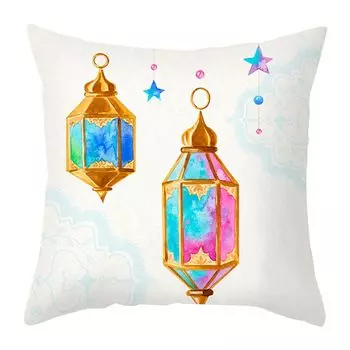 45x45 см квадратная наволочка с принтом фонаря и луны, мягкий полиэстер, персиковая кожа, украшение для дивана-кровати, наволочка, чехол для подушки, товары для вечеринок-P Stuttg