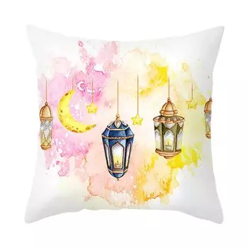 45x45 см квадратная наволочка с принтом фонаря и луны, мягкий полиэстер, персиковая кожа, украшение для дивана-кровати, наволочка, чехол для подушки, товары для вечеринок-G Stuttg