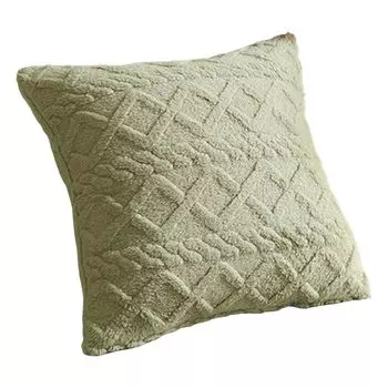45x45 см квадратная подушка жаккардового переплетения сплошной цвет геометрический плюшевый диван украшение спальни подушка чехол для подушки товары для дома-светло-зеленый Stuttg