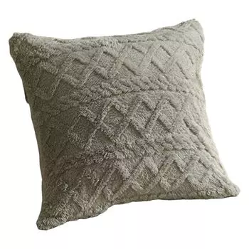 45x45 см квадратный чехол для подушки жаккардового переплетения сплошной цвет геометрический плюшевый диван украшение спальни подушка чехол для подушки товары для дома-серый Stuttg