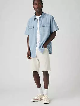 468 Свободные мужские шорты из льна и денима длиной 9 дюймов Levi's, цвет Ecru Journal - White