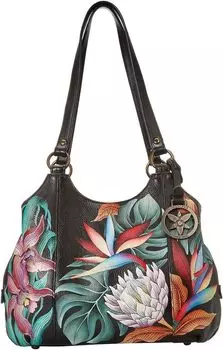 469 Средняя сумка с тремя отделениями Anuschka, цвет Island Escape Black