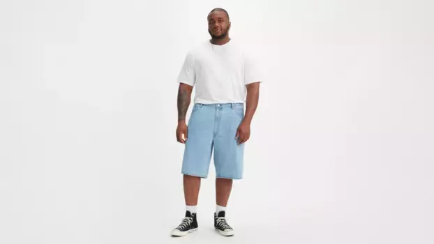 469 свободные мужские шорты 12,5 дюймов (большие и высокие) Levi's, цвет Light Run - Light Wash
