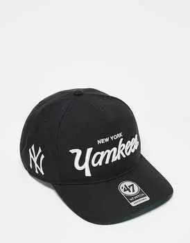 47 Brand – кепка черного цвета с большой надписью Yankees