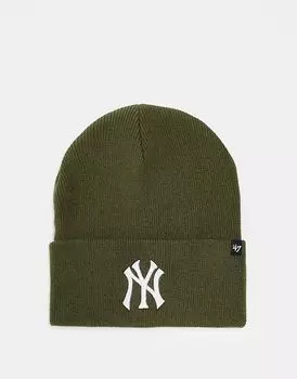 47 Brand – New York Yankees – Вязаная шапка цвета хаки