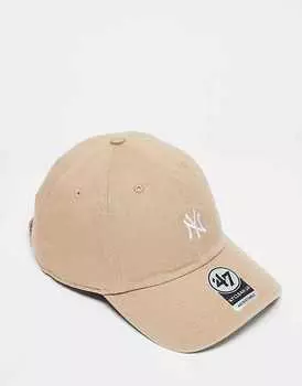 47 Brand – NY Yankees – Бейсболка бежевого цвета с небольшим логотипом и эффектом размытости