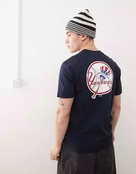 47 Brand NY Yankees с принтом на спине футболка темно-синего цвета