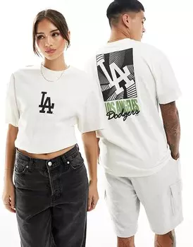 47 Brand Unisex – Los Angeles Dodgers – Кремово-белая футболка с графикой
