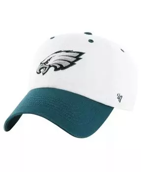 47 брендовая мужская белая/полночно-зеленая регулируемая шляпа Philadelphia Eagles с двойным заголовком и бриллиантами '47 Brand, белый