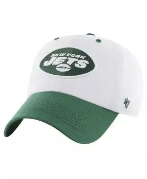 47 брендовая мужская белая/зеленая регулируемая кепка New York Jets с двойными головками и бриллиантами '47 Brand, белый