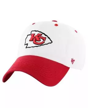 47 Мужская белая/красная регулируемая шапка Kansas City Chiefs с двойным заголовком и ромбовидной отделкой '47 Brand, белый