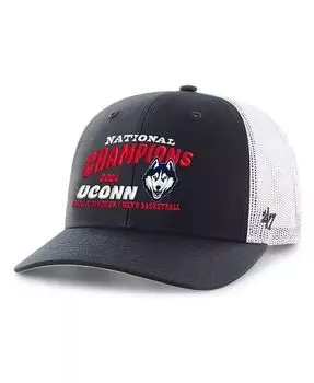47 Мужская темно-синяя/белая регулируемая кепка дальнобойщика UConn Huskies 2024 NCAA для национальных чемпионов по баскетболу '47 Brand, синий