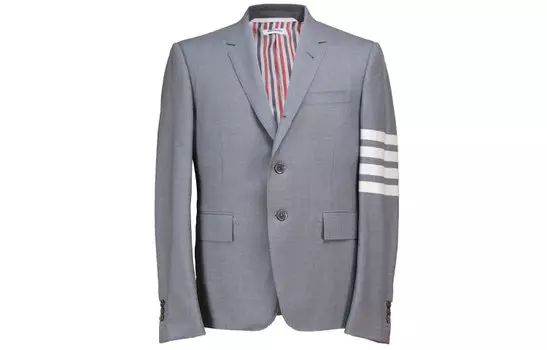 4-барный шерстяной блейзер THOM BROWNE, серый