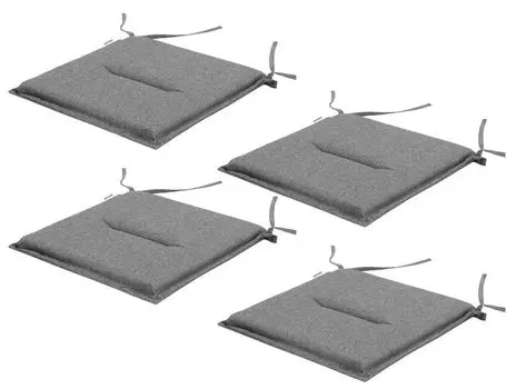 4 х садовые подушки, подушки для садовых стульев, удобное сиденье, подушки для кресел, подушки для стульев, подушки для кресел, подушки для стульев, подушки для шезлонгов, темно-синий эко-лен, 45 х 45 см Stanisaw Jurga, темно-серый