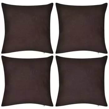 4 коричневые хлопковые наволочки 50 х 50 см The Living Store