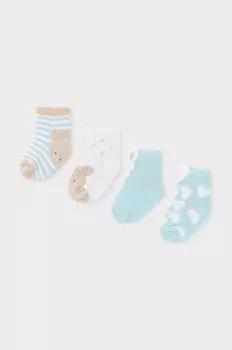 4 пары детских носков Mayoral Newborn, бирюзовый