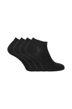 4 пары мягких бамбуковых дышащих низких спортивных носков до щиколотки Sock Snob, черный