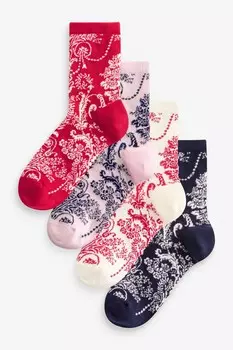 4 пары носков Laura Ashley, красный