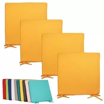 4 подушки для уличных стульев 40x40 см, много цветов, подушки для отдыха, водонепроницаемая подушка для сиденья, садовый эффект лотоса, цвет: красный Coen Bakker, золото