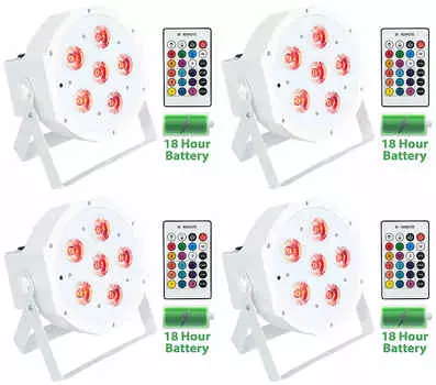 Аккумуляторная батарея Rockville Battery PAR 61 White RGBWA + UV DMX DJ Up-Lights + пульты дистанционного управления Battery PAR 61 White