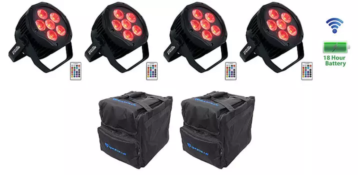 (4) Rockville BEST PAR H2O Водонепроницаемые прожекторы Par для помещений и улицы + сумки (4) BEST PAR H2O+(2) RLB40