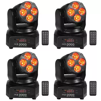 Лампа Rockville RockOn-7 40w RGBW Moving Head DMX Spot Beam Stage Club Lights + Remote RockOn-7