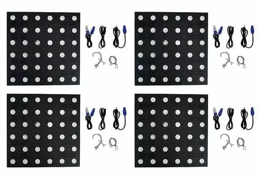 (4) Rockville STAGE MATRIX 36 RGB 6x6 Tri-Colored Matrix Blinder Lights DJ/Stage (4) STAGE MATRIX 36 RGB