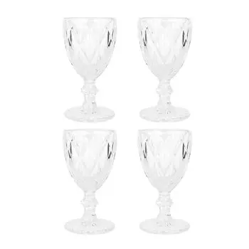 4 шт., 330 мл, чашка из искусственного стекла, милые ромбовидные чашки для домашних животных в стиле ретро для вечеринки, прозрачные Hameb, прозрачный