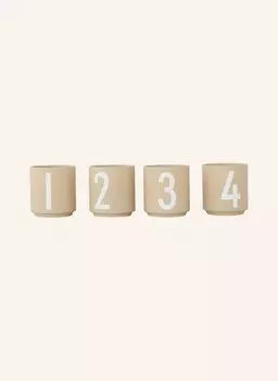 4 шт - Подсвечник Design Letters, диаметр 5 см, бежевый