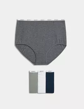 4 шт. полных труса из хлопка Supima Body, серый микс